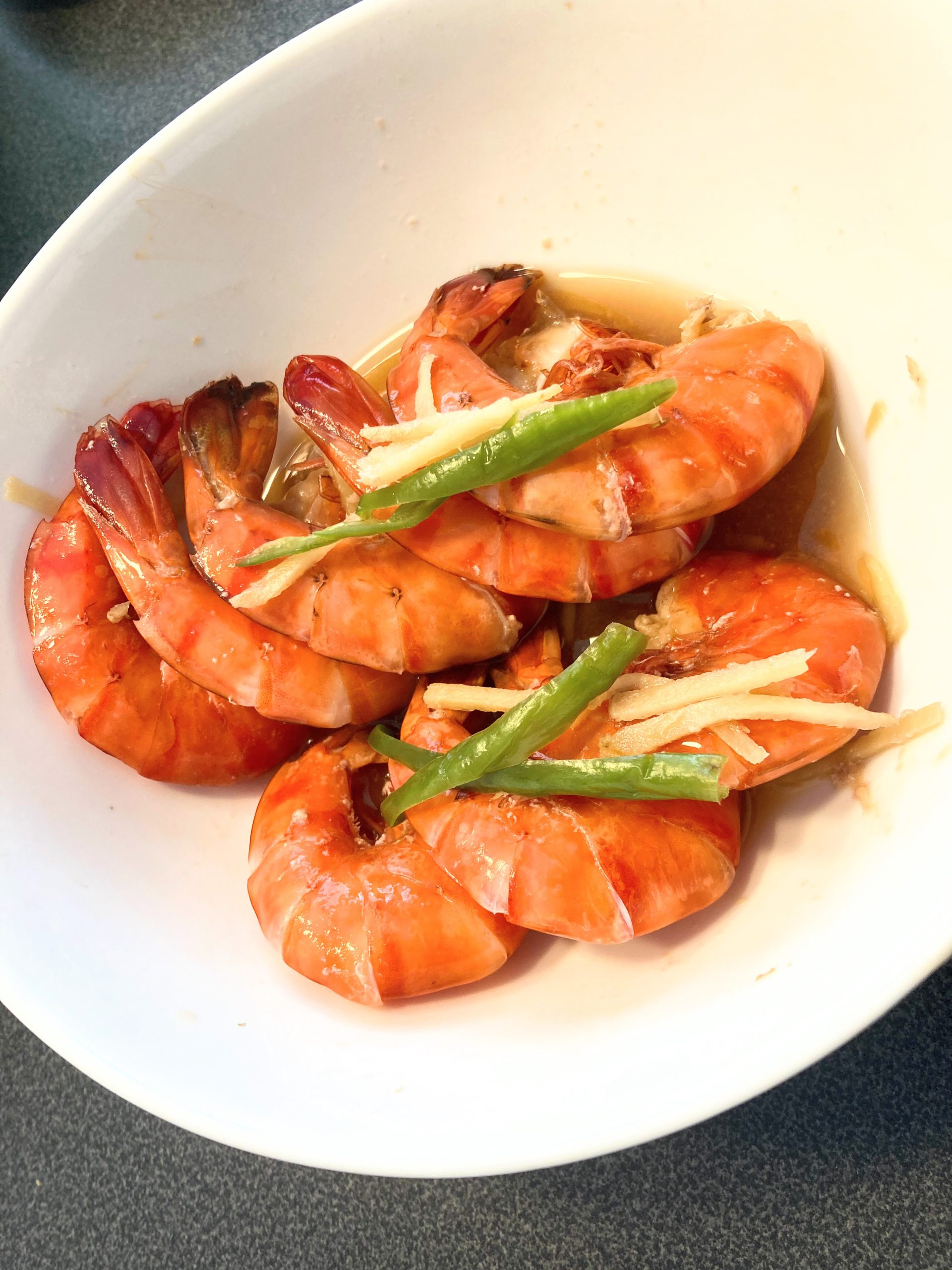 Shaoxing Wine Steamed Shrimp