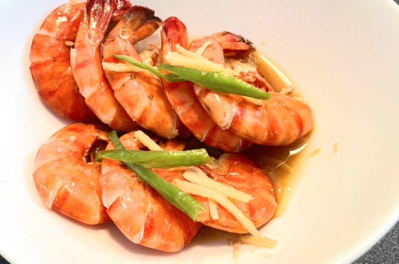 Shaoxing Wine Steamed Shrimp
